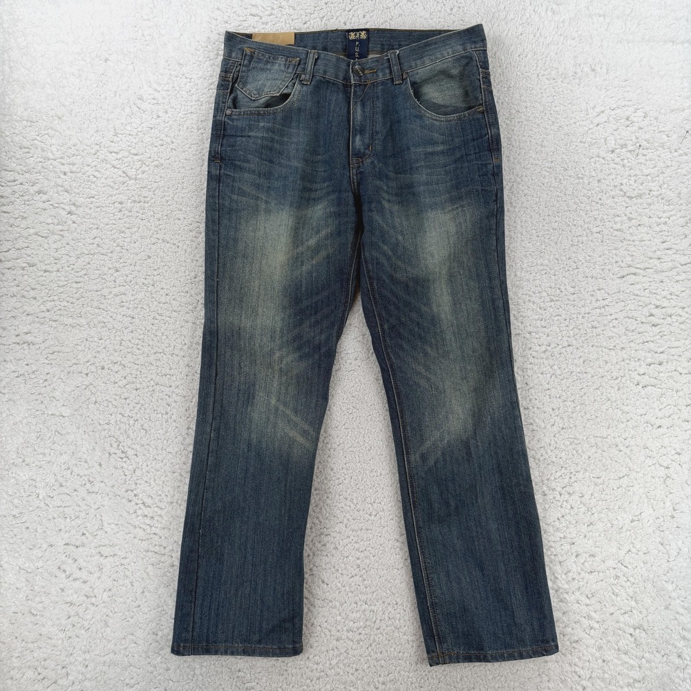 VTG Fusai Jeans Mens 34x30 Blue Medium Wash Straight Leg Denim Pants Casual Y2K